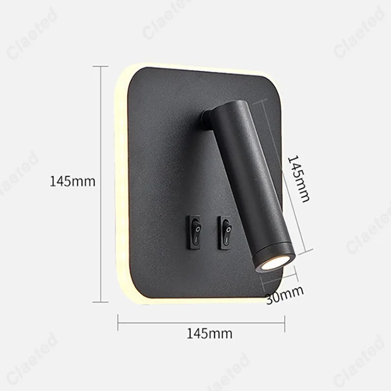 LED Minimalist USB Charging Adjustable Angle Wall Lamp Indoor Bedroom Study Wall Lamp Bedside Reading Lamp Lighting Fixture