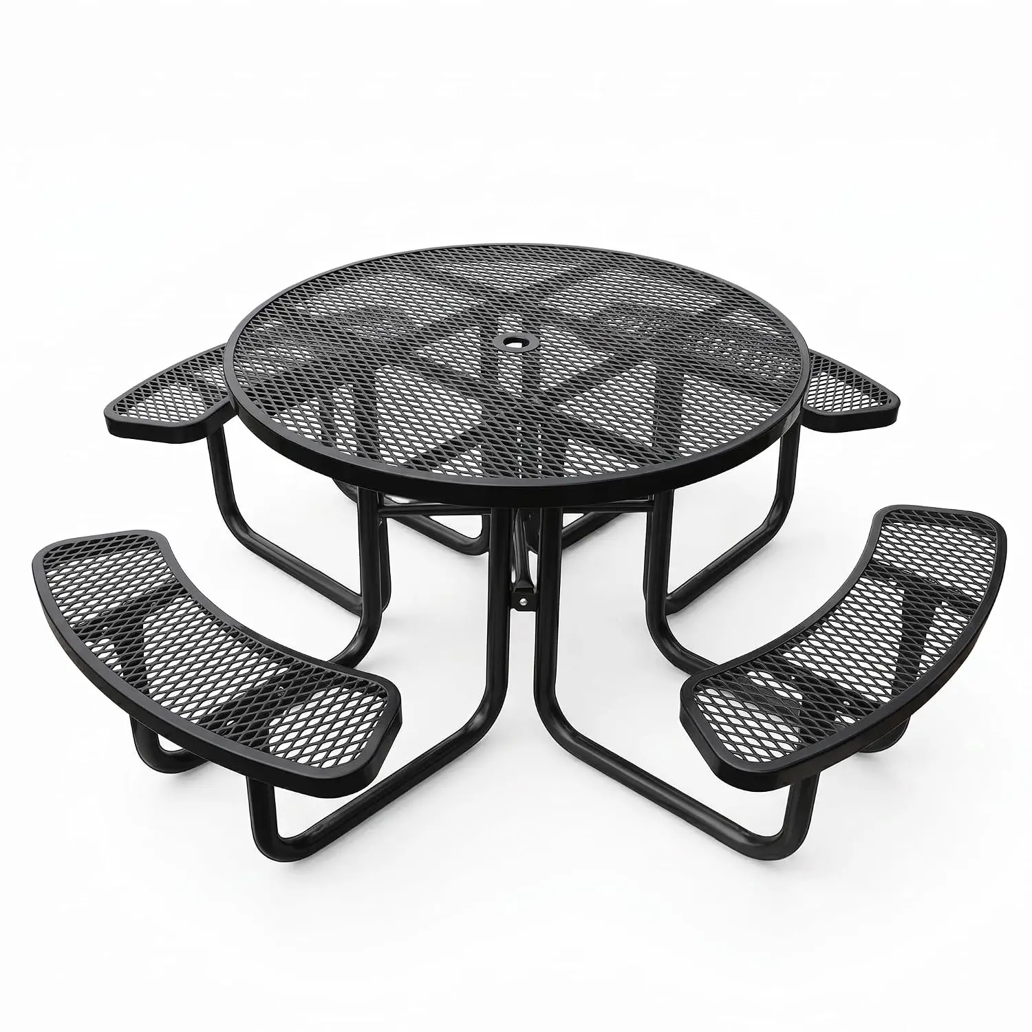 46 Inch Round Commercial Heavy Duty Metal Outdoor Picnic Table