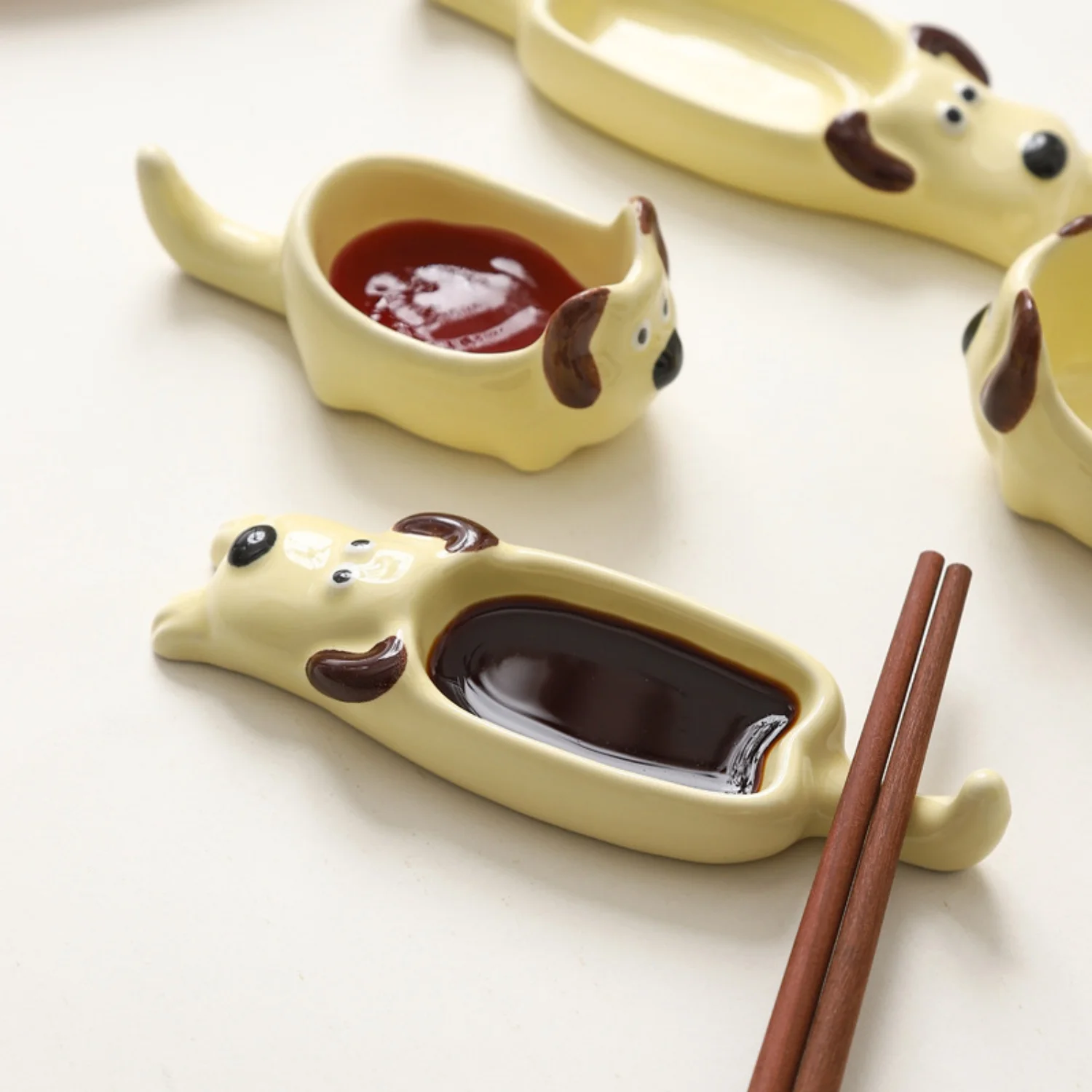 Тарелка В форме Щенка Для Соусов Керамическая