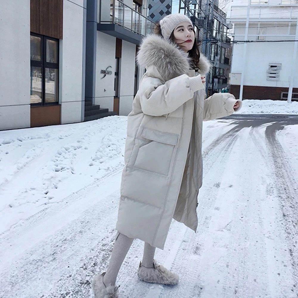 

2025 Women Double Sided Down Long Jacket Winter Turtleneck Coat Warm Parkas Snow Outwear Oversized Long Winter Jacket
