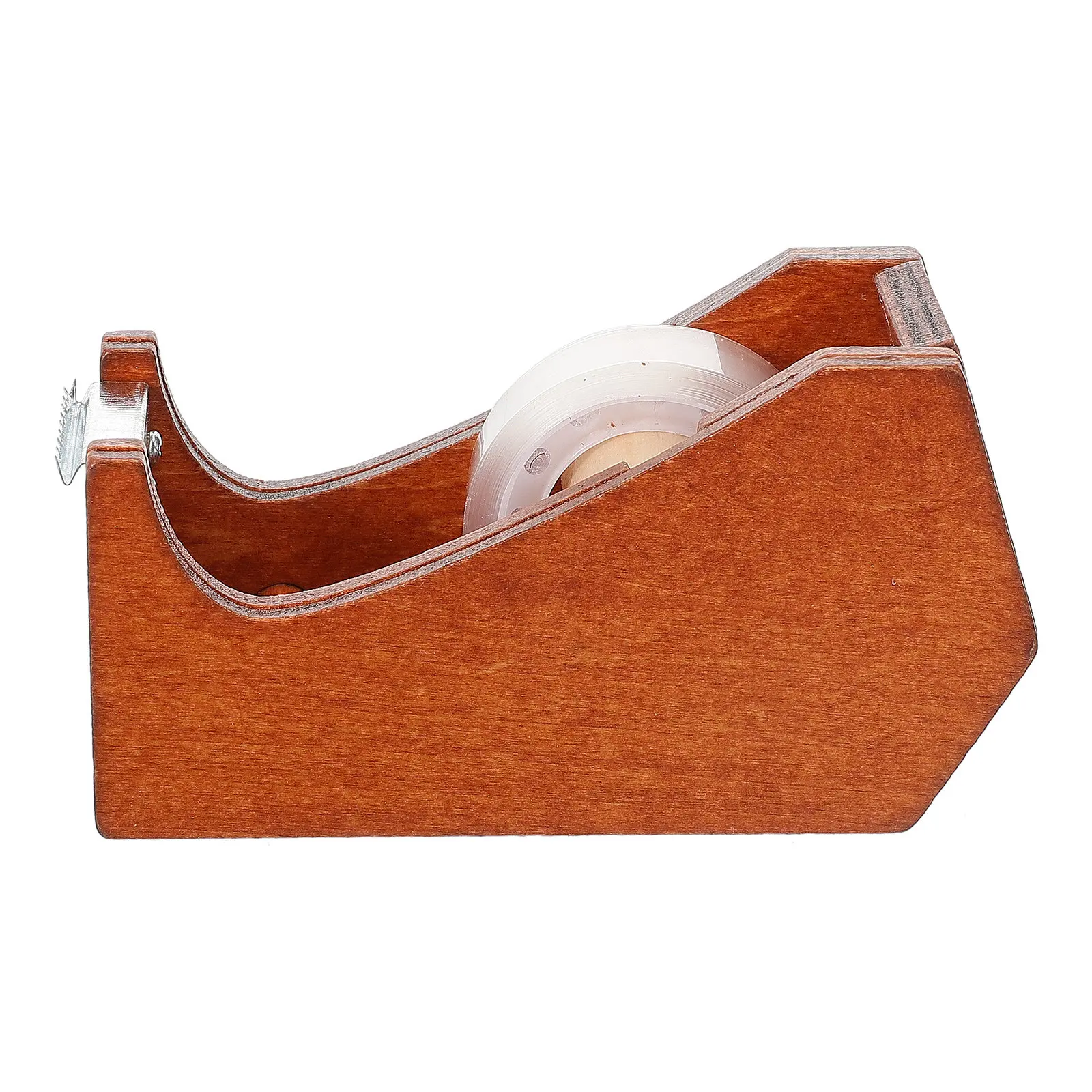 Desktop Tape Dispenser Wooden Retro Animal Carved Craftsmanship Office Desk Tape Holder for Efficient Workspace Organization
