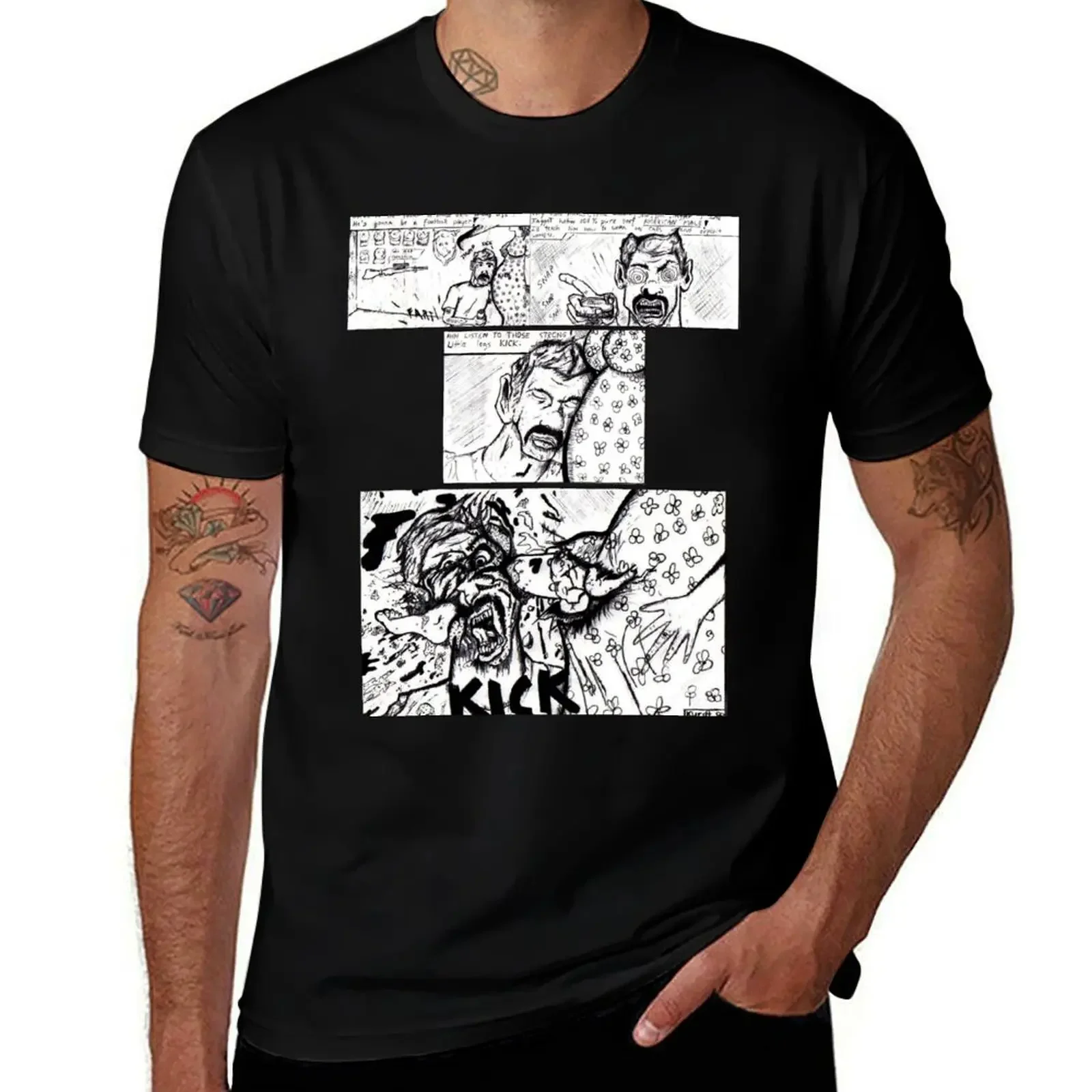 Mr. Moustache comic by Kurt Cobain T-Shirt anime tshirt tees customs vintage clothes men t shirt