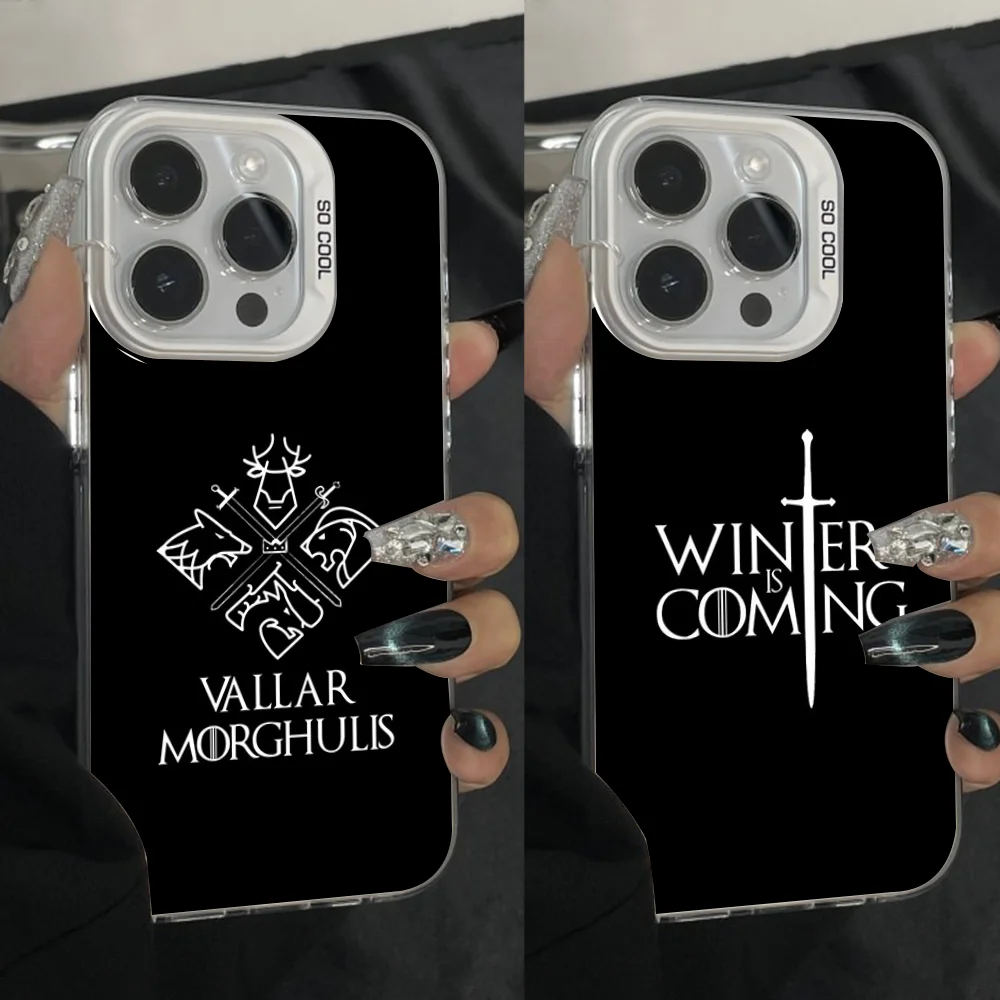 

Valar Morghulis Icon Phone Case For iPhone 16,15,14,13,12,11,Pro,Max,Plus,Mini,XS Anti Fall Gray Silver Matte Hard Bumper
