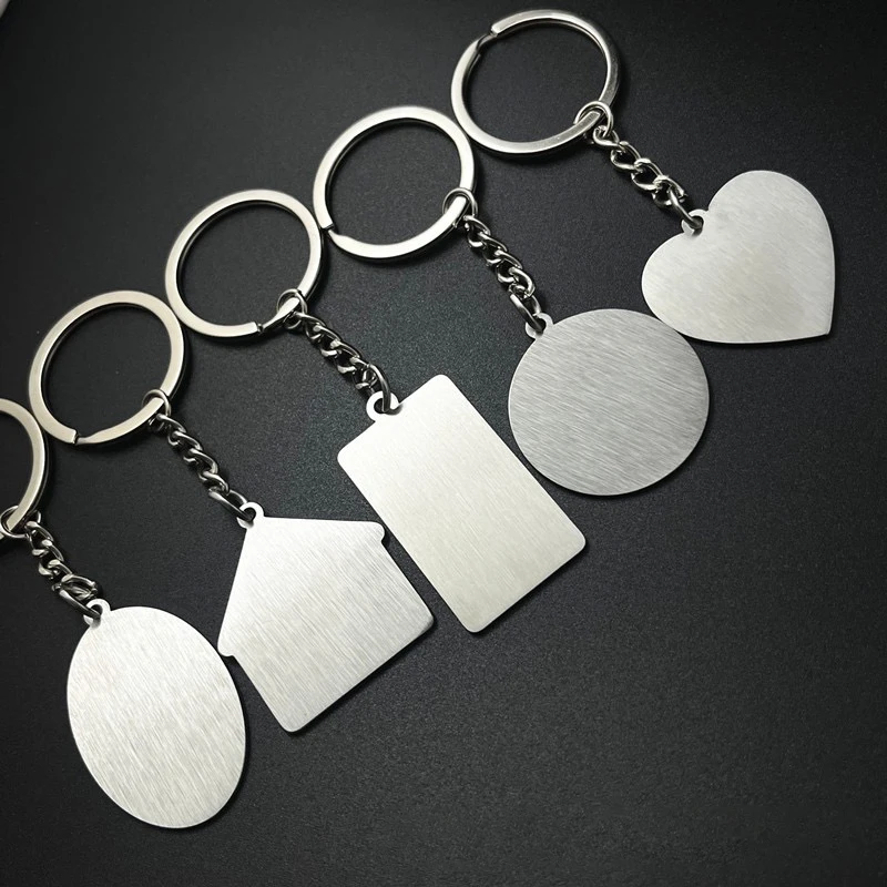10-100pcs Bulk Custom Engraved Keychain Black Stainless Steel Key Ring with Laser Marked Logo Corporate Gift Key Ring for