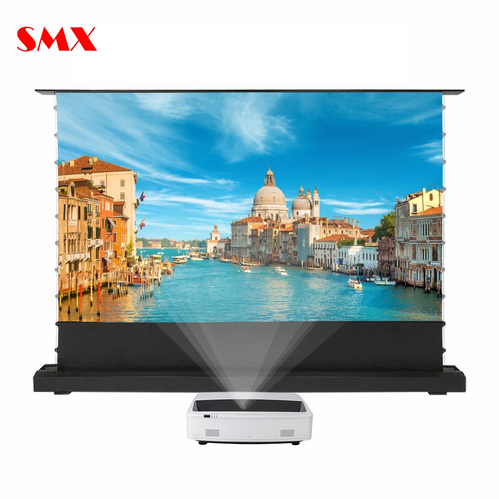 16:9 100 Inch Home Cinema ALR Projection Screen Electric Floor Rising Projector Screen Laser TV