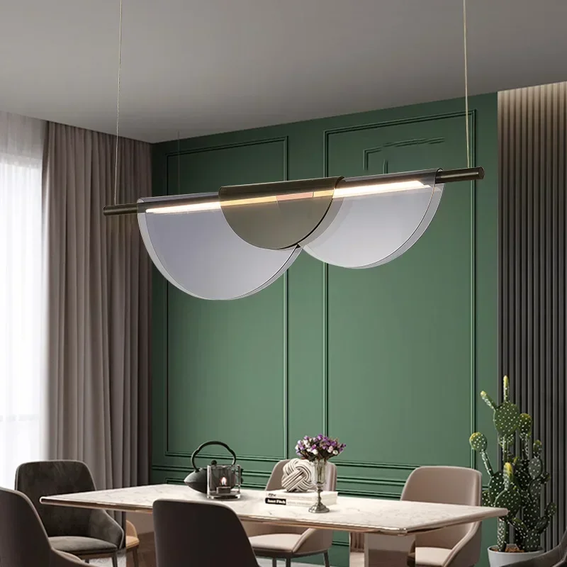 Modern Attractive Brightness Shadow Pendant or Chandelier for Bar Office Restaurant Room De Macaron Acrylic Fixture LED Lighting