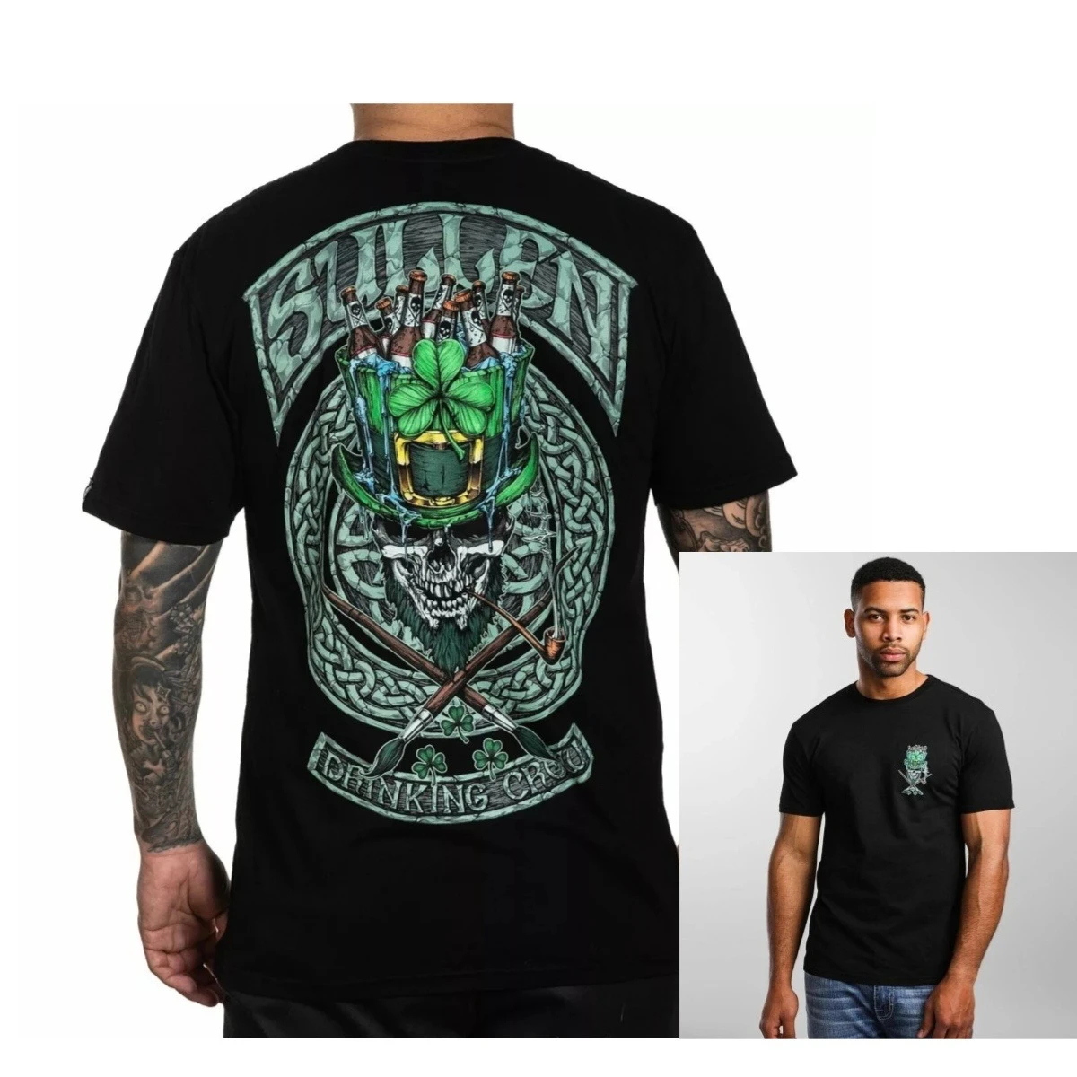 Camiseta con estampado de tatuaje Sullen Art Co Brew St Patrick Day Drinking Crew