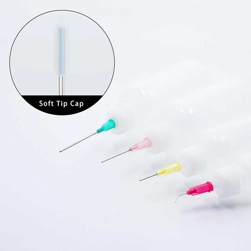 Precision Tip Applicator Bottle,Blunt Tip Needle And Cap, 18G 20G 25G Needle Tip Squeeze Bottle, Oil Dropper Bottle