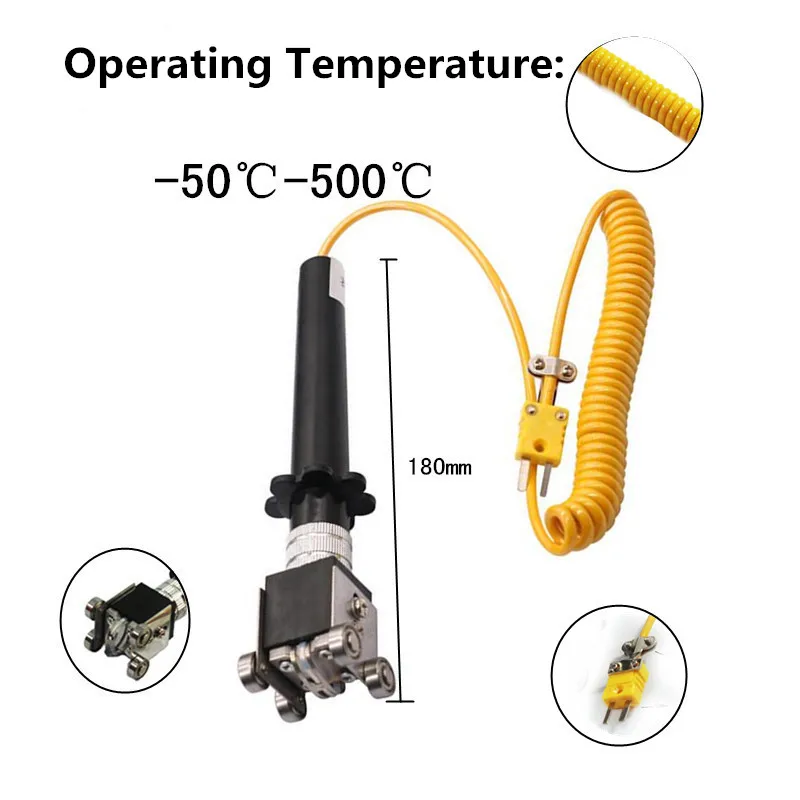 1PC K Type Thermocouple Probe Handheld Fits For Temperature Controller Operating Temperature( -50C to +500C 0 to +1200C)