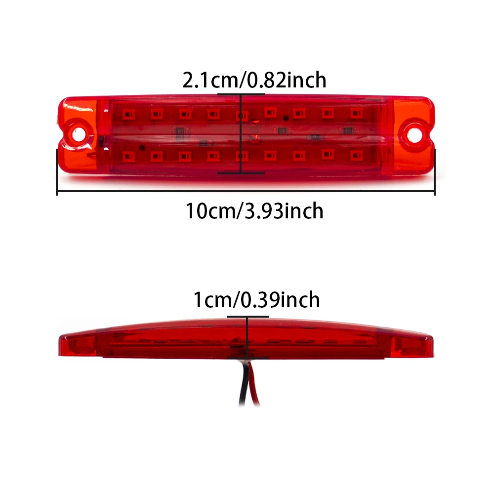 10Pcs 18 LED 24V Side Marker Light Clearance Signal Lamp Indicator Tail Warning Lamp Trailer Truck Lorry Caravan Boat Bus