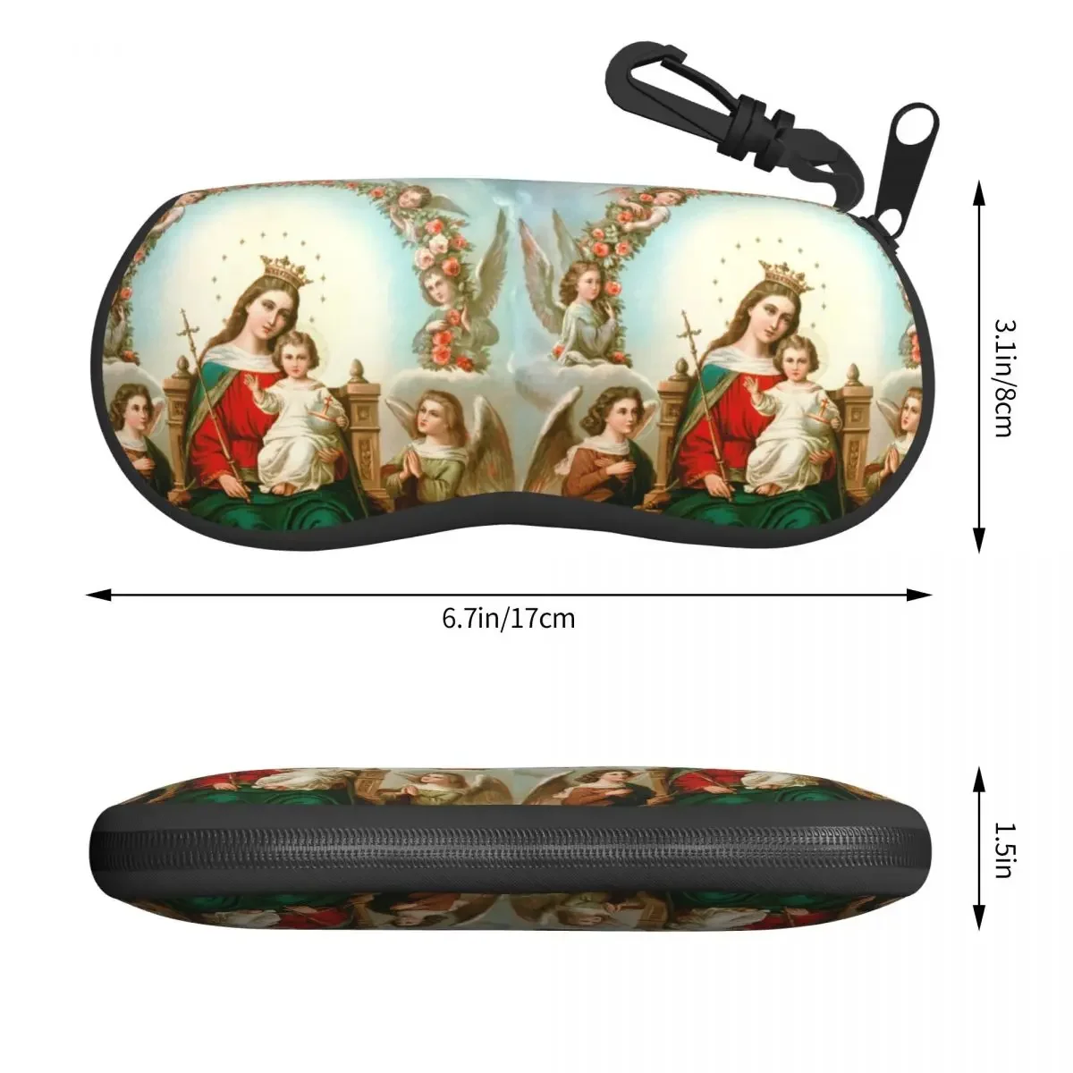 Virgin Mary Shell Eyeglasses Case Women Men Cool Catholic Christian Glasses Case Sunglasses Box Pouch