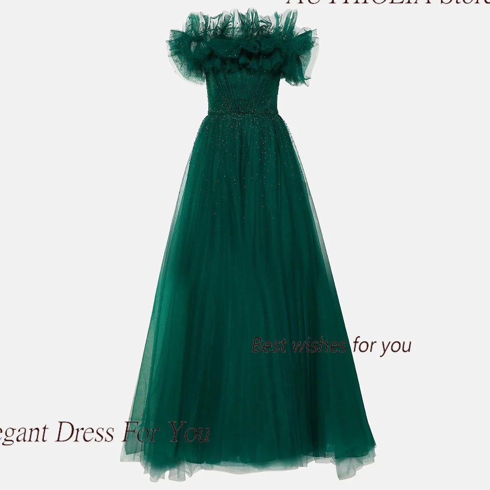 Formal Evening Dress For Sexy Women 정장원피스 Vestidos de festa Elegant Tulle Off The Shoulder Fashion Cocktail Party Prom Gown