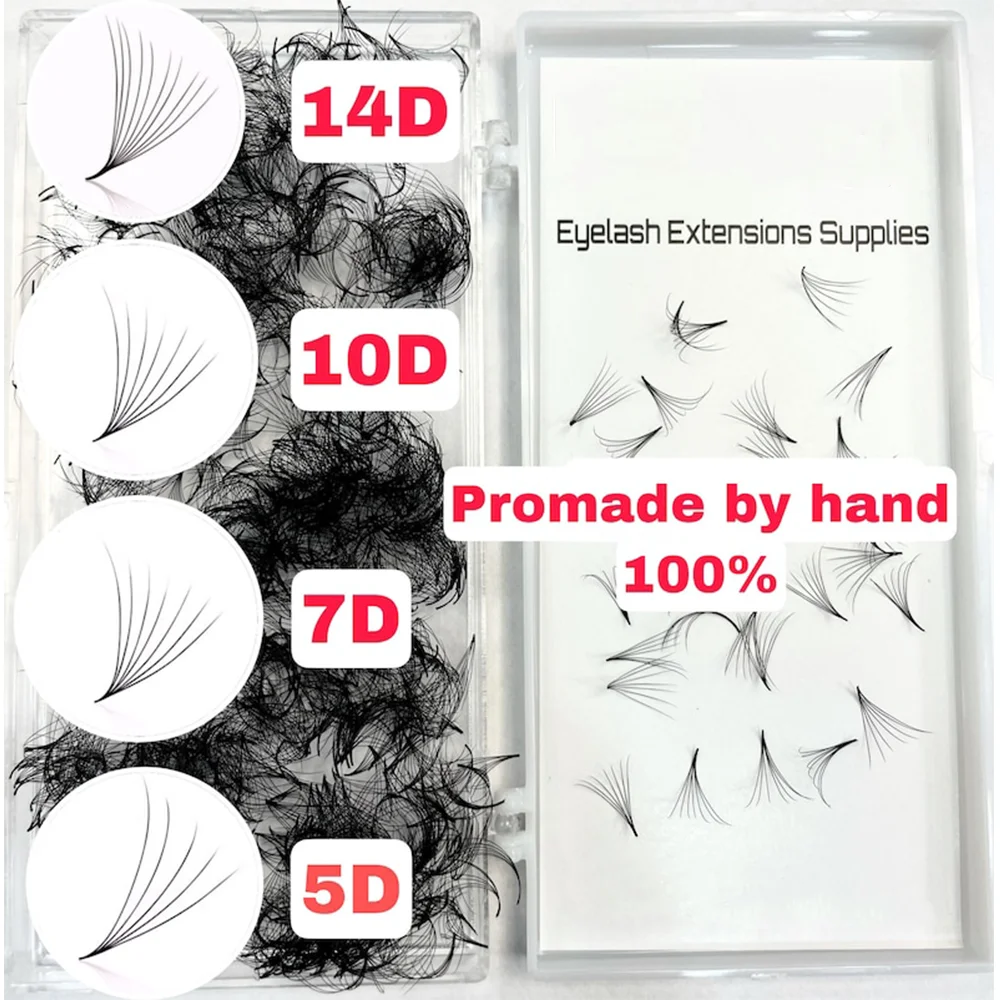 Ruthkey 1000 Fans Slim Narrow Sharp Stem Premade Volume Lash Loose Fans Promade Thin Pointy Base Pre Fanned Lash Extension