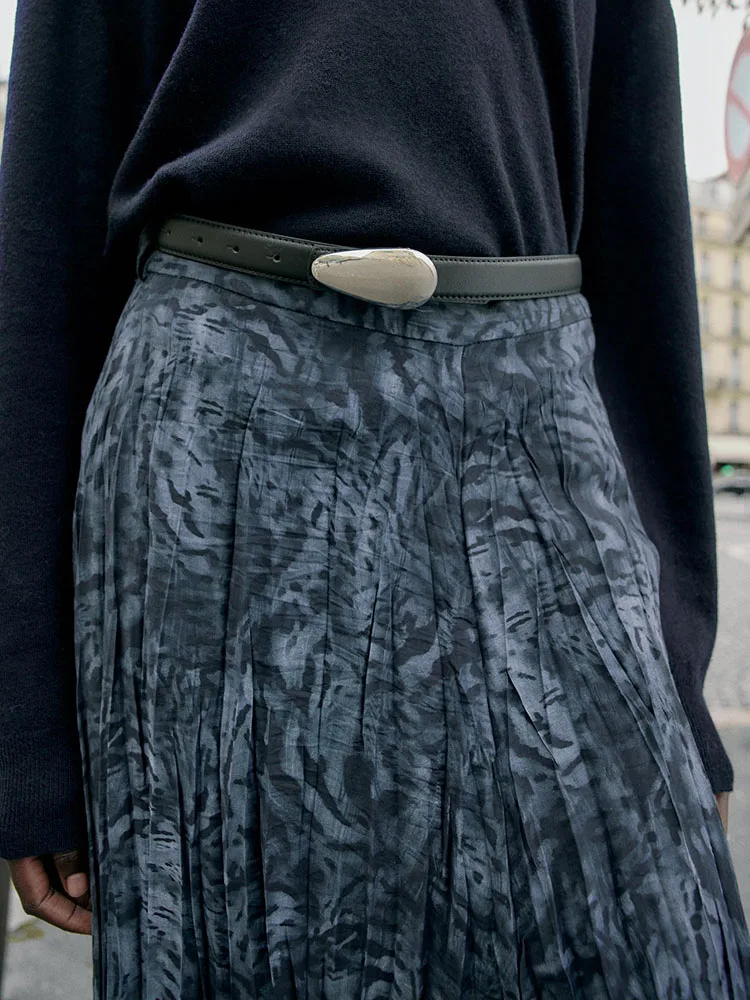 Jupe mi-longue imprimée avec ceinture pour femme, Costume traditionnel ethnique en Aosphère, nouvelle collection hiver 2025