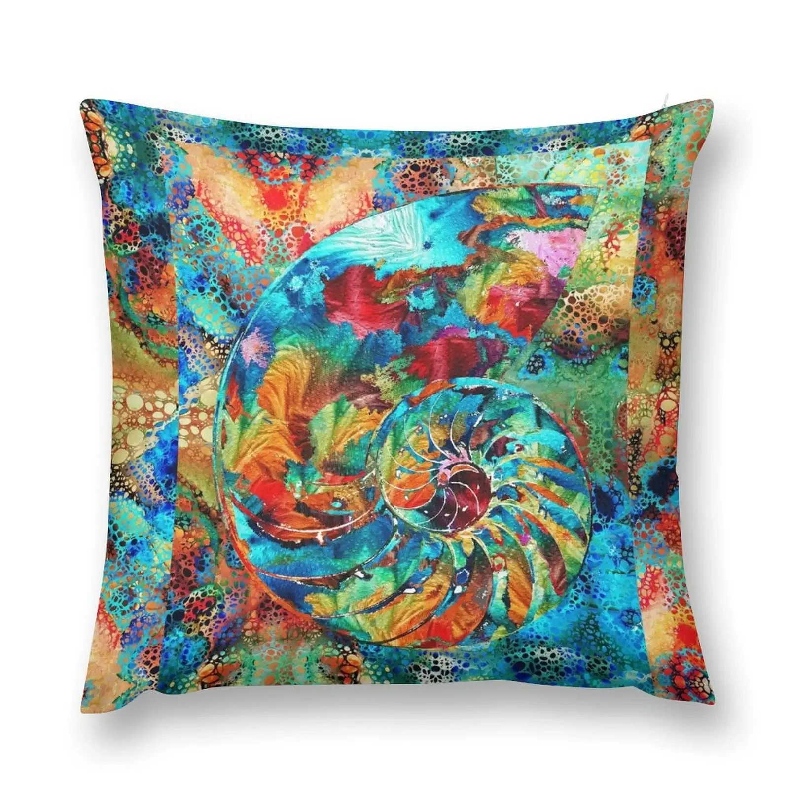 Mosaic Colorful Nautilus Shell Art Beach Decor Throw Pillow Cushions For Children Decorative Sofa Cushion pillow