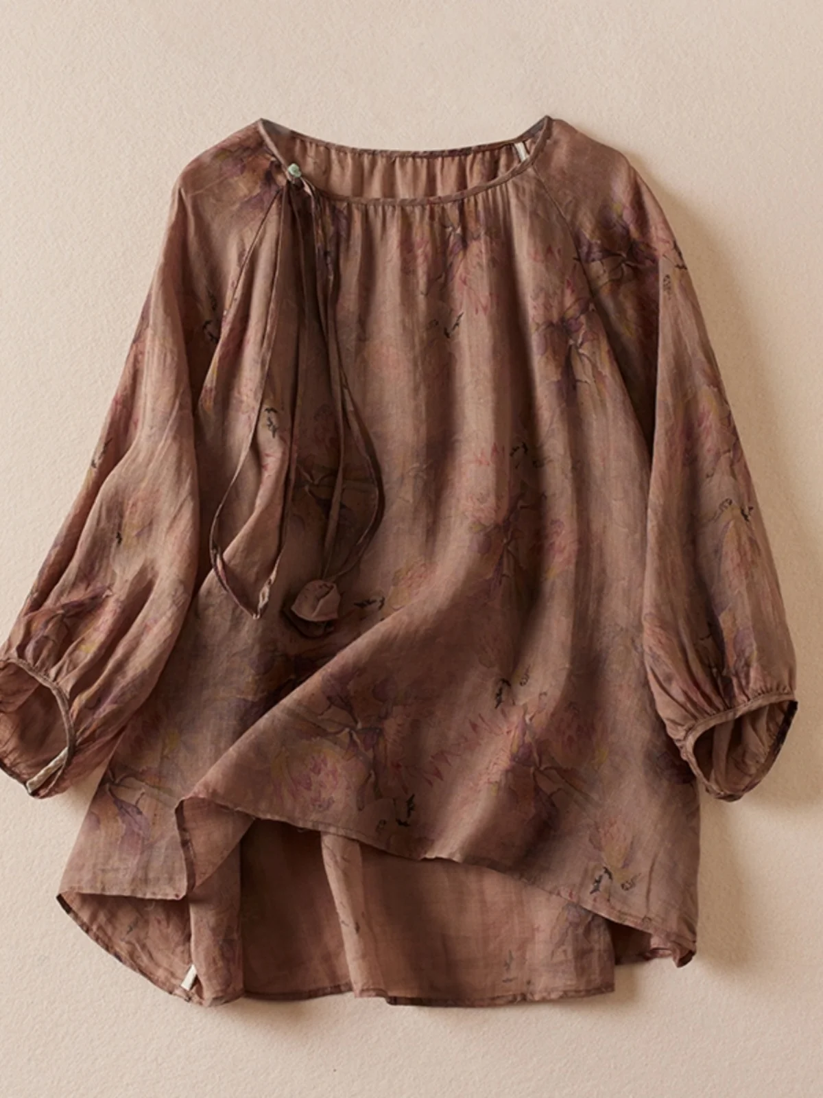 Katoen Linnen ort Sve irt Dames Artistiek Bedrukt Overhead Linnen Katoenmix Loose Fit rond Ne Summer irt