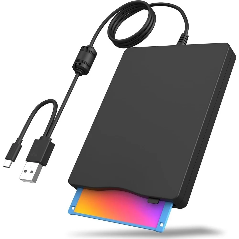 Floppy Disk Reader, 3.5inch External USB Floppy Disk Drive 1.44 MB FDD Portable Floppy Disk, Compatible with Windows 7/8/10/11