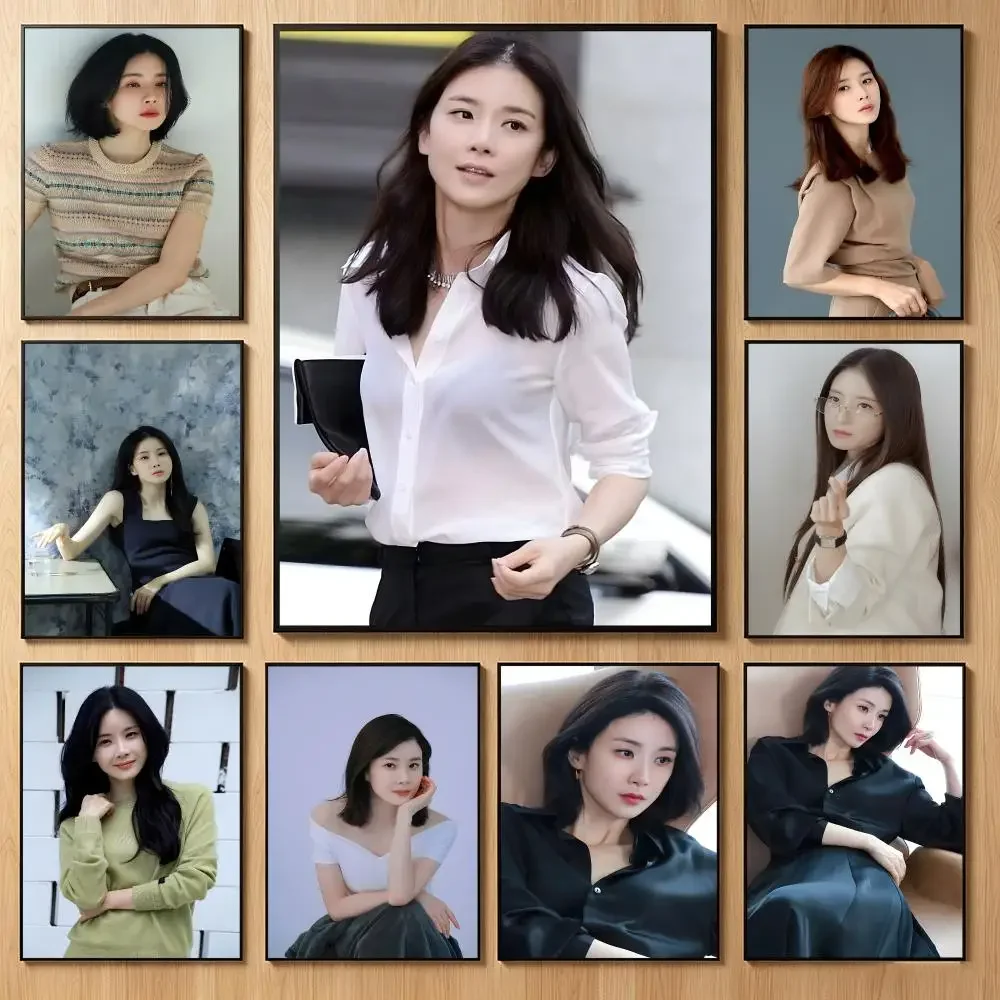 Gentle Celebrity L-Lee Bo Young Poster Classic Self-Adhesive PP Wall Sticker for Living Room Bar Decor Gift