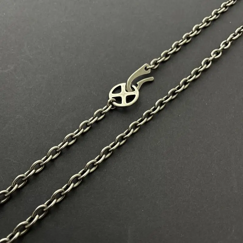 Wide 4.5MM TA1 Pure Titanium O Link Chain Necklace Light Anti-Allergy Classic Retro Design Men Women Necklace Exquisite Gifts