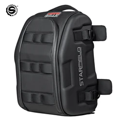 Star Field Knight-Bolsa de tanque frontal de atracción magnética multifuncional para motocicleta, bolsa de asiento trasero con cubierta impermeable para lluvia, color negro