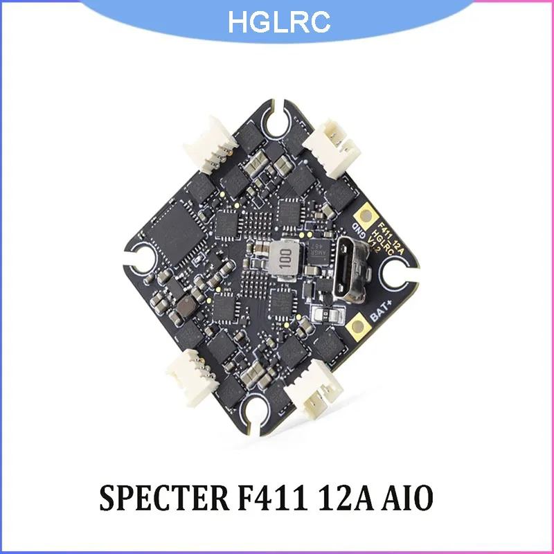 

HGLRC SPECTER F411 12A AIO FC, Integrated 4in1 ESC, 400mW VTX & ELRS 2.4G for 2-4S 25.5x25.5mm FPV Freestyle Drone