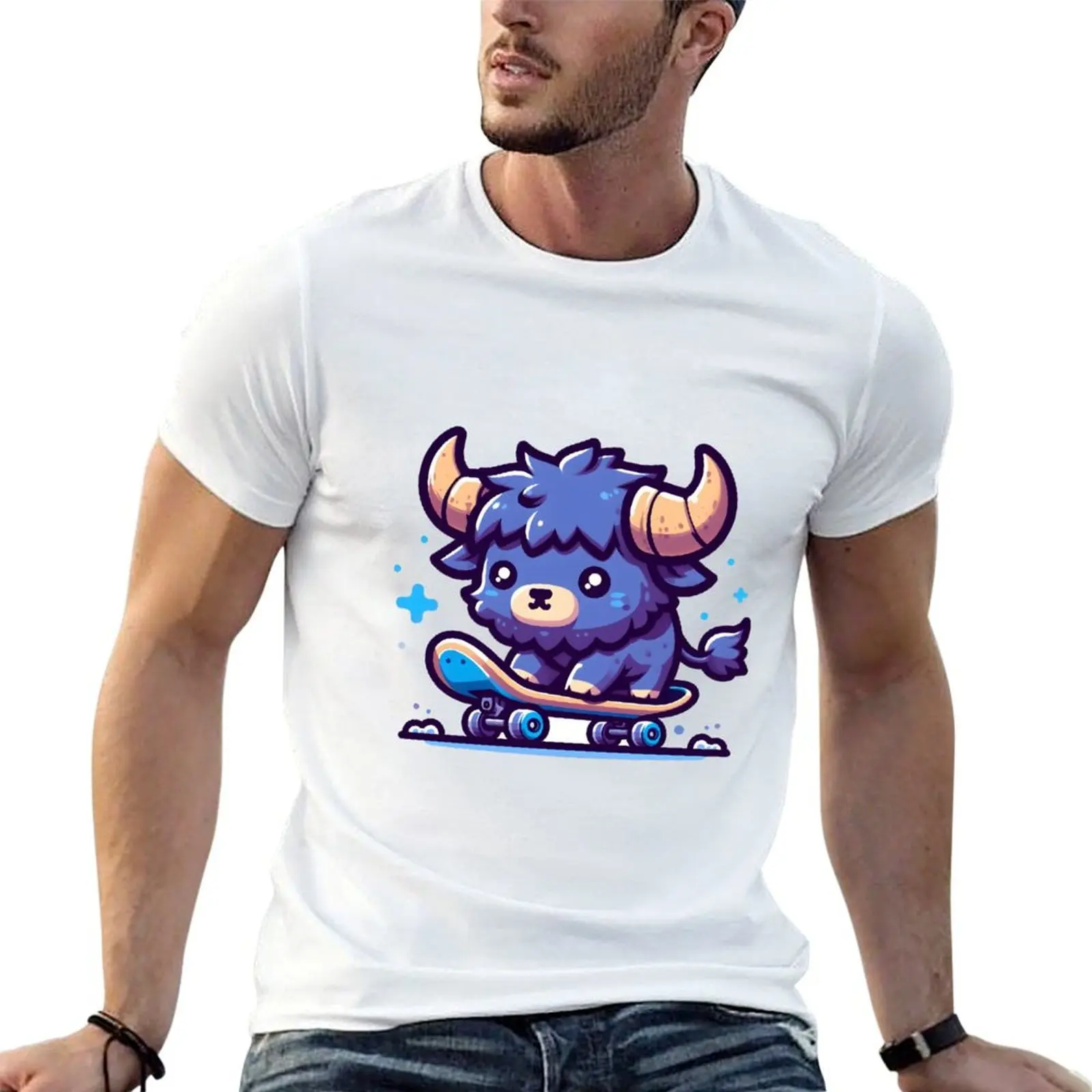

Kawaii Curious Minotaur With Skateboard T-Shirt t shirt personalised essential t shirt T-Shirt