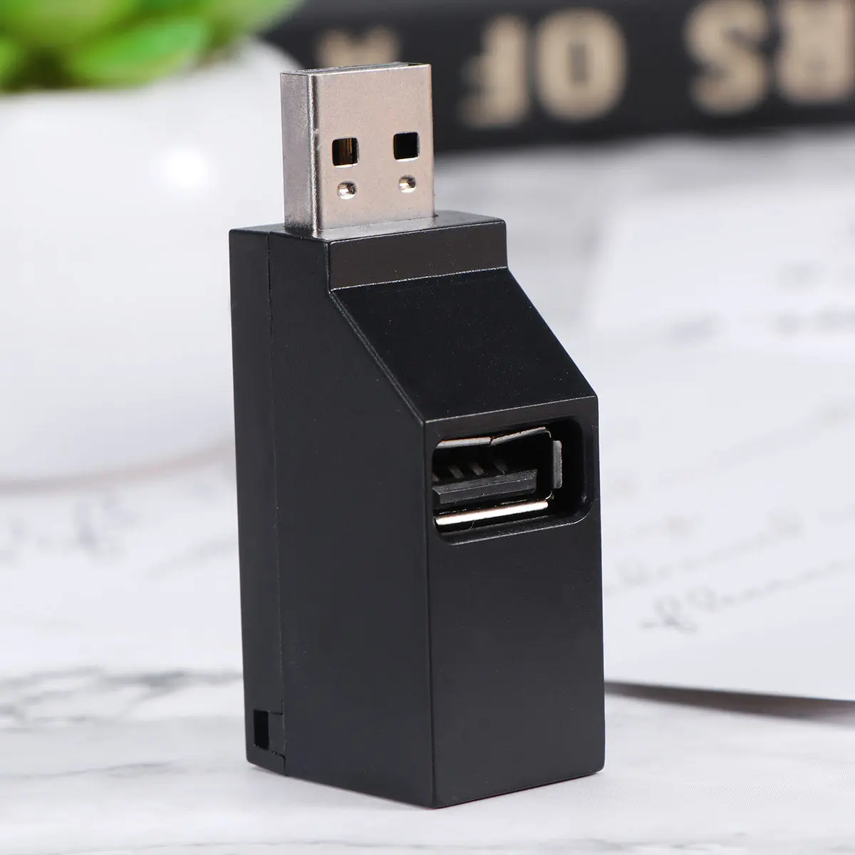 3-Port Mini USB 2.0 Hub Adapter USB Hub Expansion Multi-Color Shell No Indicator Light Hot Plug for Desktop Laptop Digital