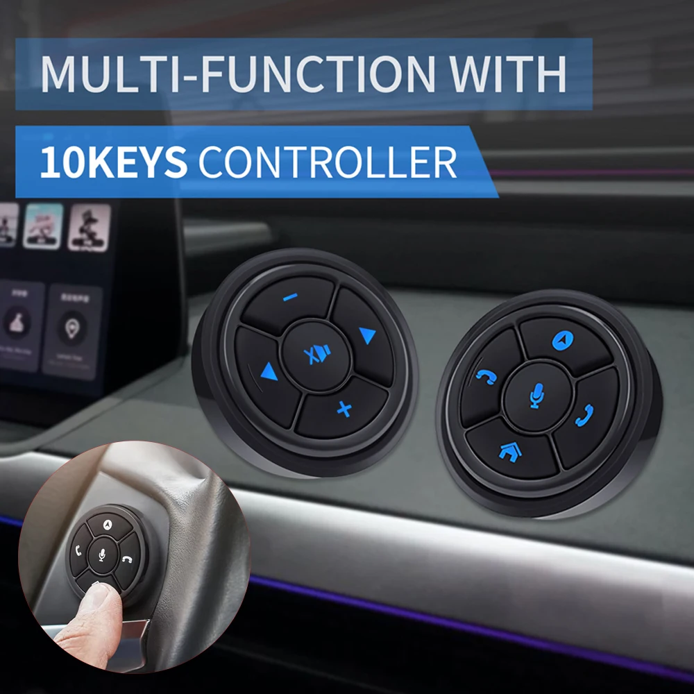 

10 клавиш, автомобильный беспроводной пульт дистанционного управления, рулевое колесо, радиоконтроллер, Android, звук на большие расстояния, мультимедийное управление, умные кнопки