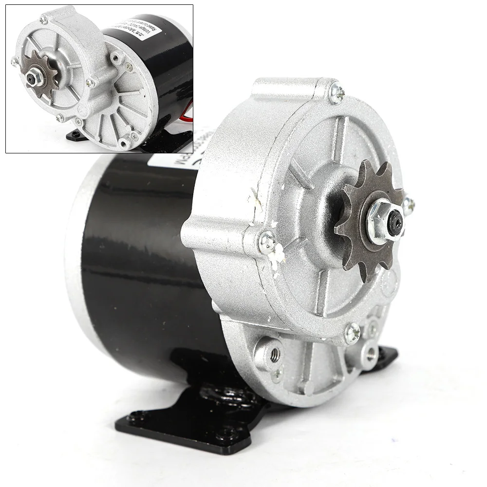 24V 350W Gear Reduction Electric Motor with 9 Tooth Sprocket 300 RPM DIY Electric Reduction Motor for e-Bike Scooter