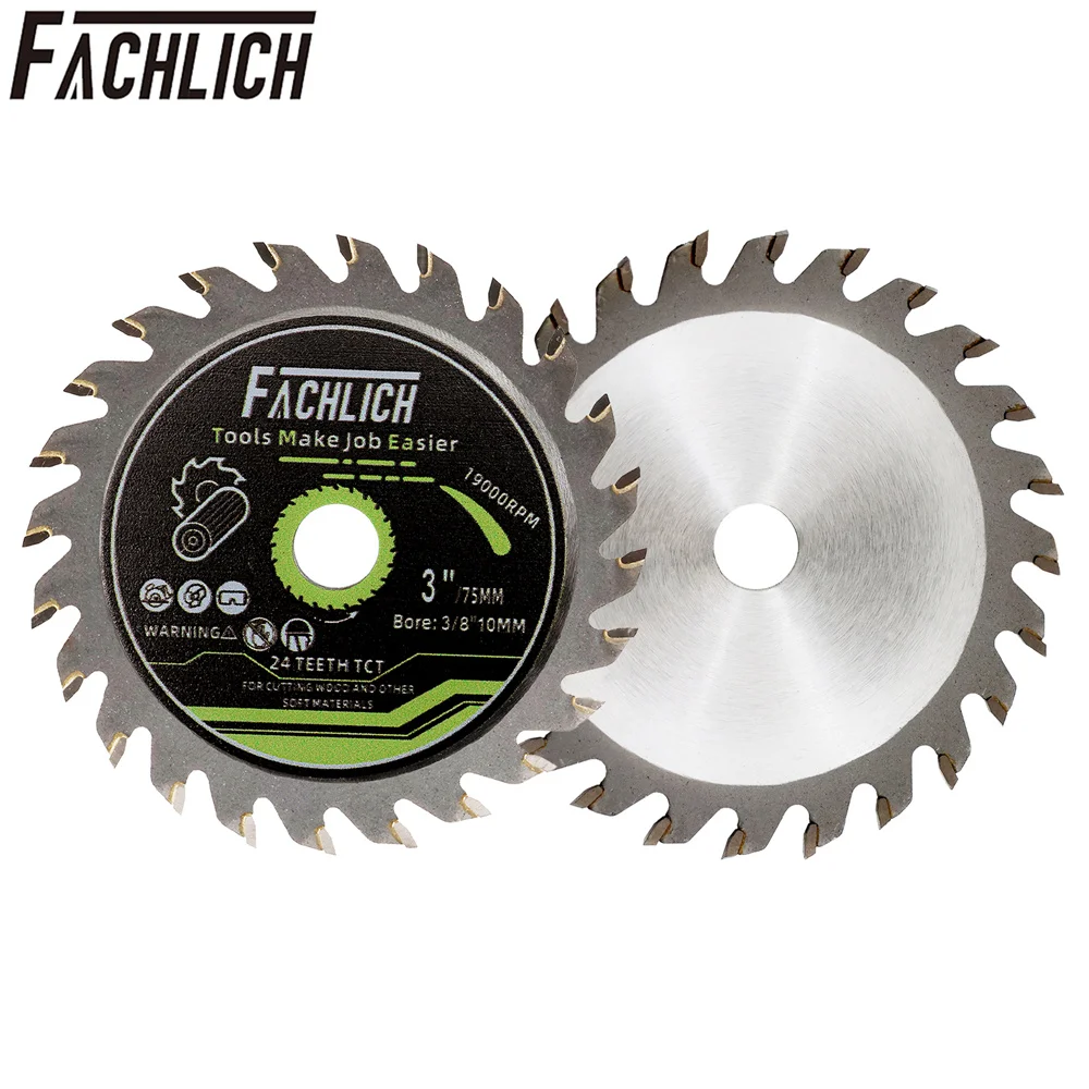 

Набор отрезных дисков FACHLICH 1/3/5/10 шт., 75 мм, для дерева, ПВХ, пластика, металла, твердосплавная дисковая пила TCT, 3-дюймовый мини-дисковый пильный диск