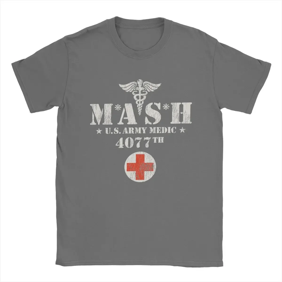 harajuku fashion graphic Novelty Mash 4077 TV Show T-Shirts Men Round Neck Pure Cotton T Shirt Short Sleeve Tee Idea Clothing