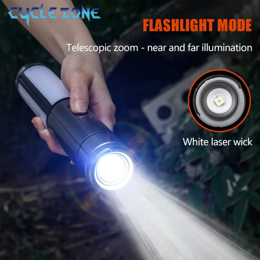 Multi-functional Camping Light 2 in 1 Rechargeable Telescopic Camping Lantern Flashlight with Hook Outdoor Emergency Work Light