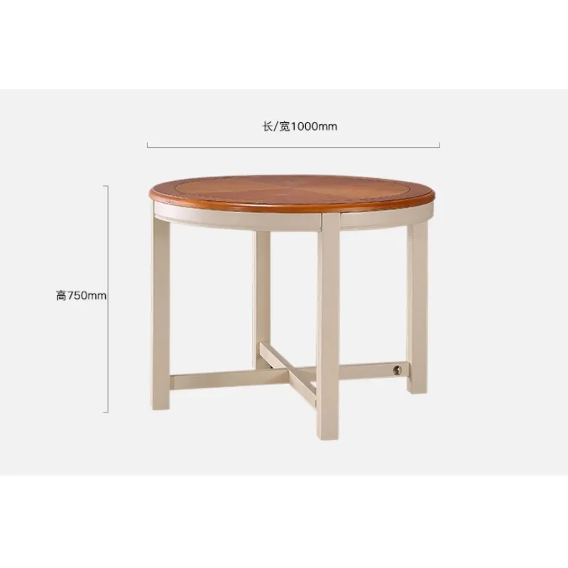 GZ-17 american round solid wood 1m dining table for four people, creative 4-person coffee table and dining table