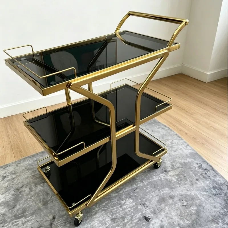 Hotel KTV Commercial Dining Truck Triple Stainless Steel Glass Wine Truck Restaurant Private Room Food Delivery Truck Cake Troll