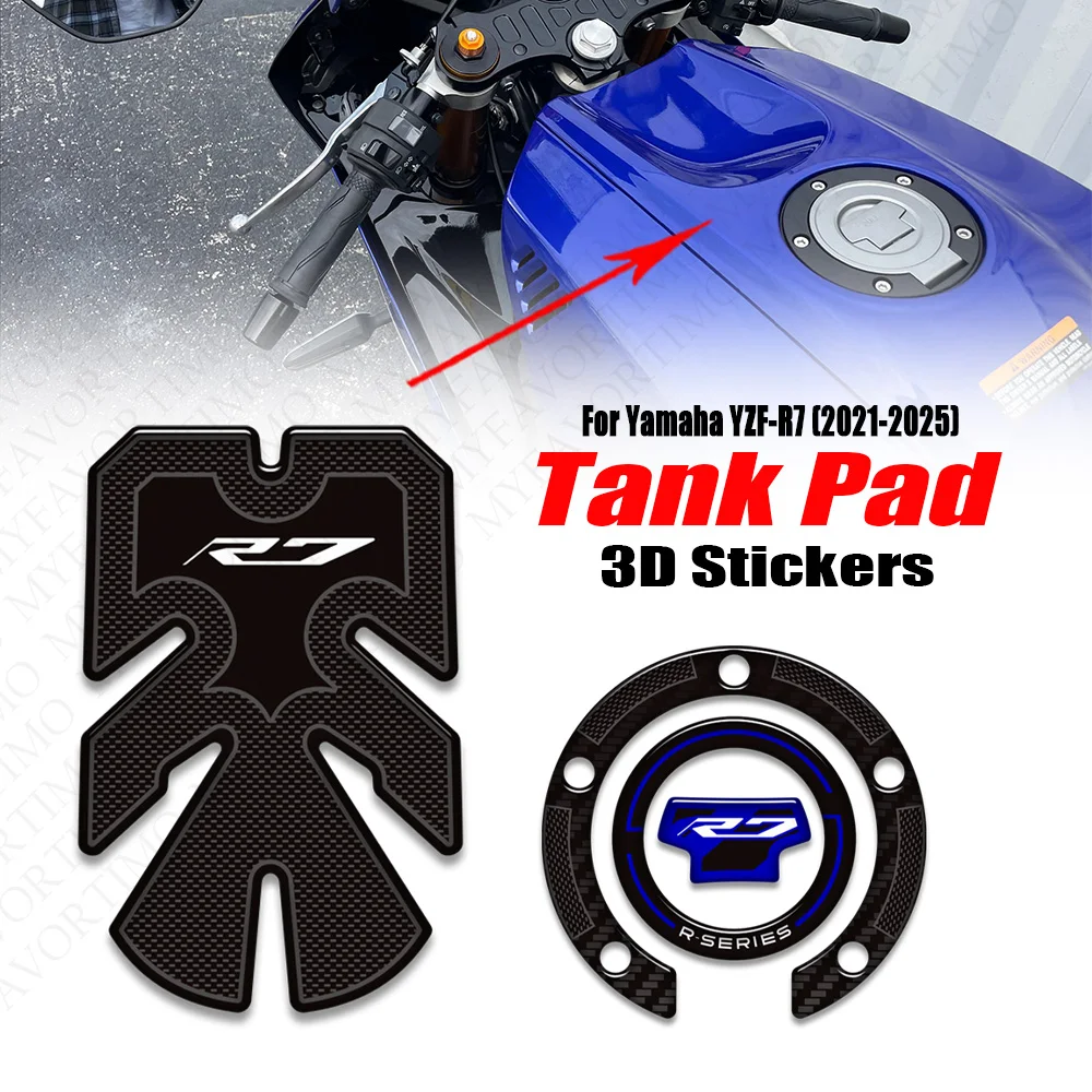 YZFR7 Decals Motorcycle Accessories For Yamaha YZF-R7 YZF R7 Fuel Tank Pad Tank Cap Grips Protection Knee Stickers 2021 - 2025