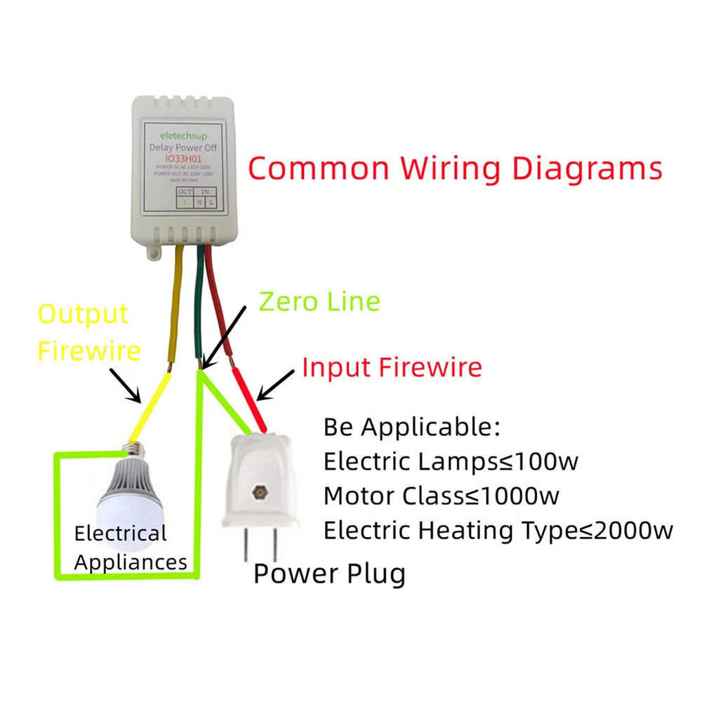 AC 110V 220V 7A Power ON Delay OFF relè Switch 1-480Min Timer regolabile Disconnect Delay Controller