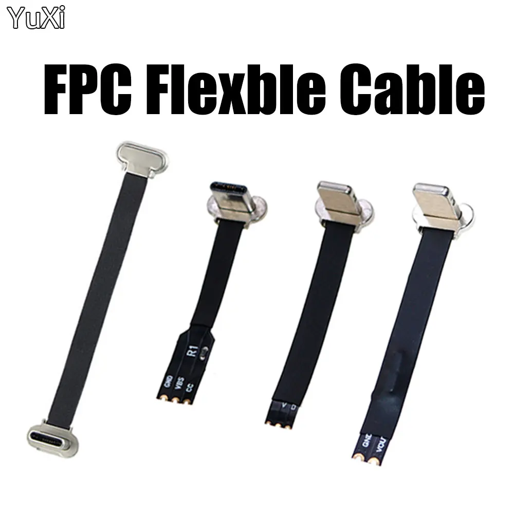 

5PCS USB C Type-C FPC 2pin 3pin with Resistor R1 Soft Flat Cable Male Charging Cable Fast Charging Wire Extention for Phone