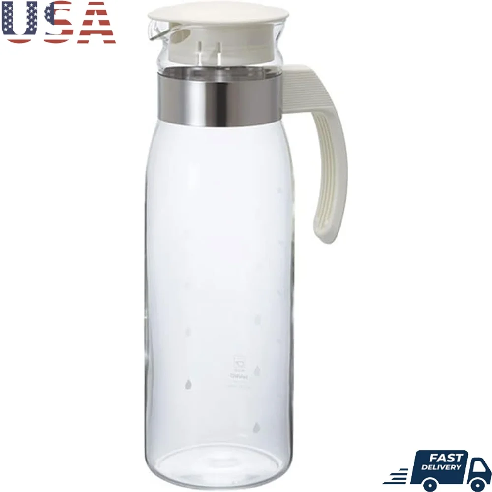 

Practical 1400ml Glass Water Jug Dishwasher Safe Portable Slim Design Heat Resistant Ergonomic Handle Ideal Outdoor Use