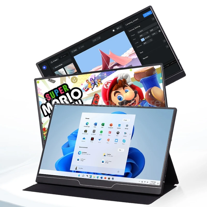 شاشة كمبيوتر محمول محمولة متعددة الحجم شاشة ثانوية للهاتف المحمول عرض صب جديد 165 هرتز جسم معدني باستخدام الحاسب الآلي وضع الضوء الأزرق المنخفض