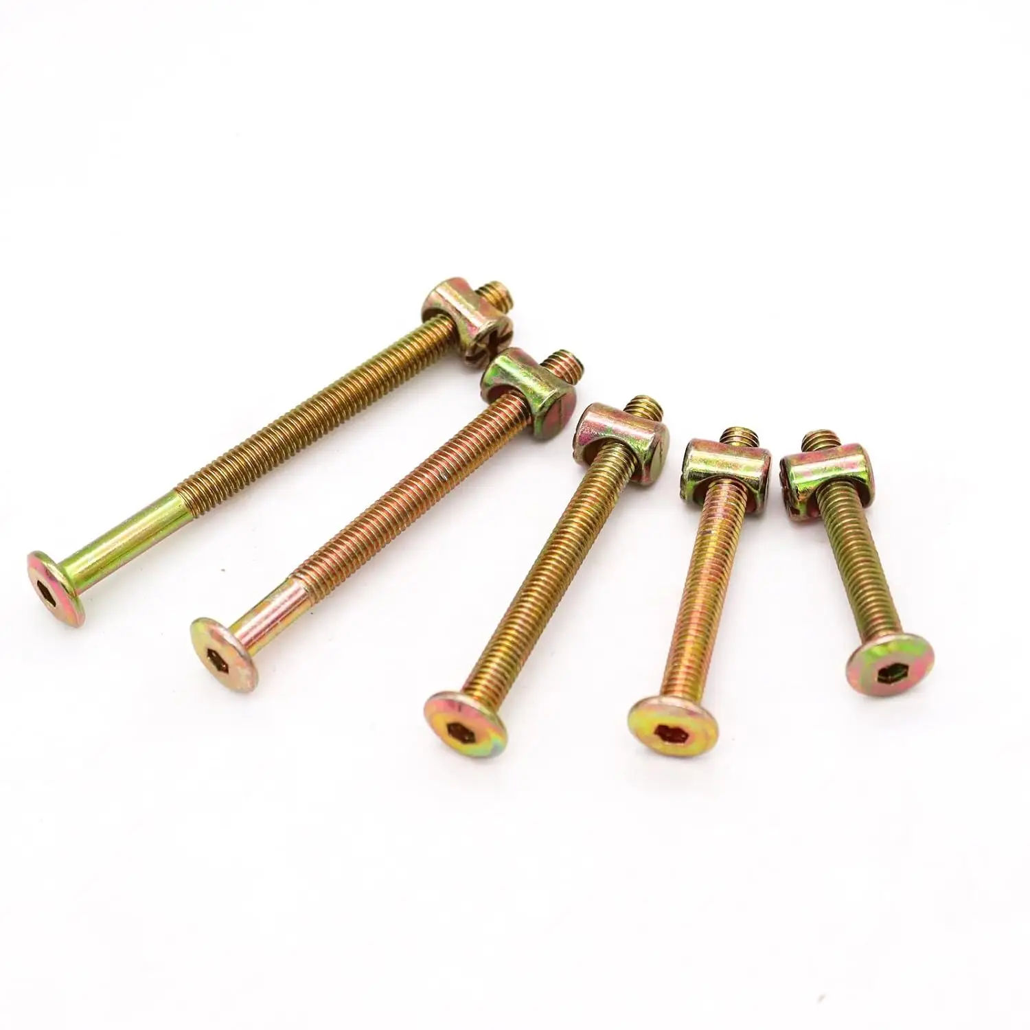 Baby crib screw hardware replacement kit, 25 sets of M6x40/50/60/70/80mm hexagonal drive internal hexagonal screws and nuts