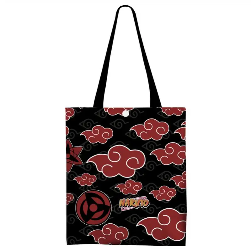 Borsa in tela serie Naruto Akatsuki borsa a tracolla leggera a doppia faccia con motivo di stampa 3D Eco Friendly e riutilizzabile