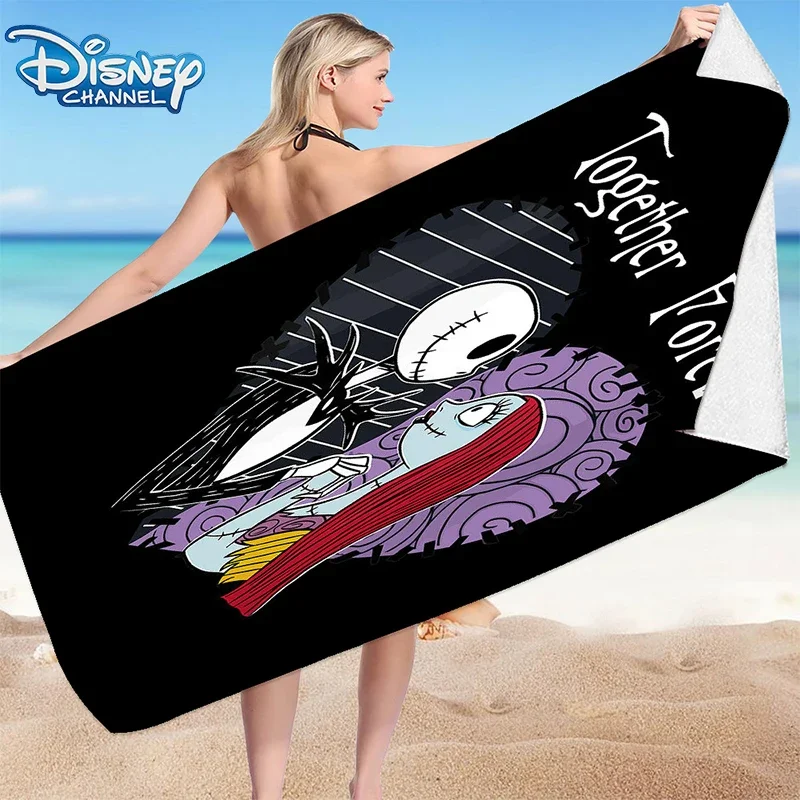 Ręcznik kąpielowy Disney Jack szkieleton ręcznik plażowy Nightmare Before Christmas dwustronny aksamitny ręcznik kąpielowy prezent na przyjęcie