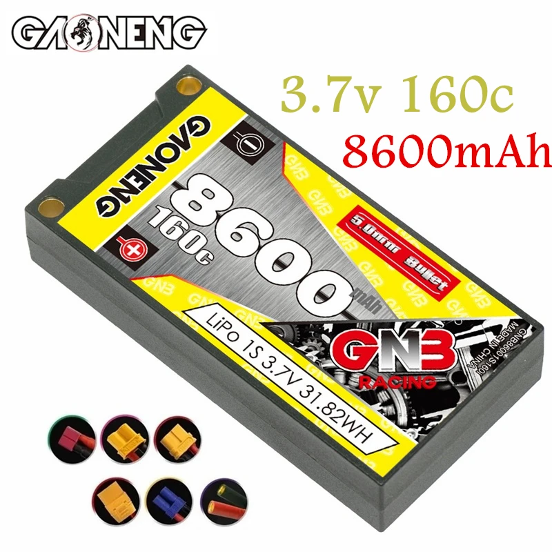 

RC Racing Cars Battery GNB 3.7v 8600mAh 160c Lipo Battery For Four Drive Off-Road Boats Spare Parts 3.7V Battery With T/XT60