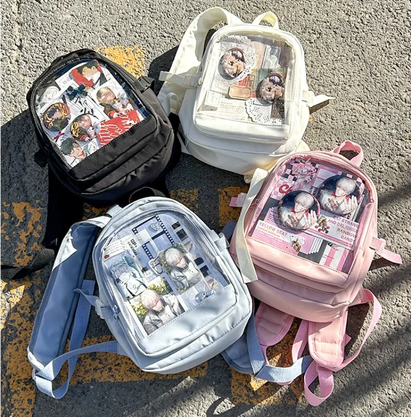 2024 Spring Ita Bag New Sweet Transparent Backpacks Canvas for Women Japanese Cute Display School Bag Simple Сумка Bolsa