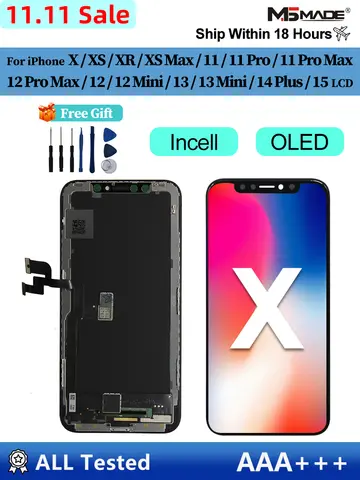 OLED X LCD do iPhone XR XS MAX 11 Wyświetlacz 3D Ekran dotykowy Wymień na 12 14 Plus 11 Pro ekran incell 12 Pro Max wyświetlacz 13 Min