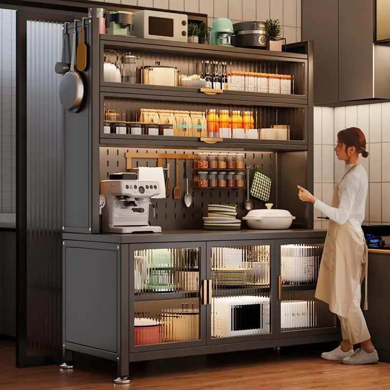 Microwave Oven Cabinet, Sintered Stone Storage Cabinet, Household Multi-layer Floor-standing Storage Cabinet, Dish Cabinet