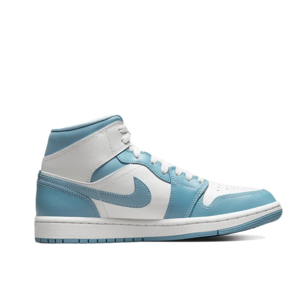 Nike Air Jordan 1 Mid Men's Supportive Comfort Casual Shoes Cushioning Lightweight Breathable Drill Blue