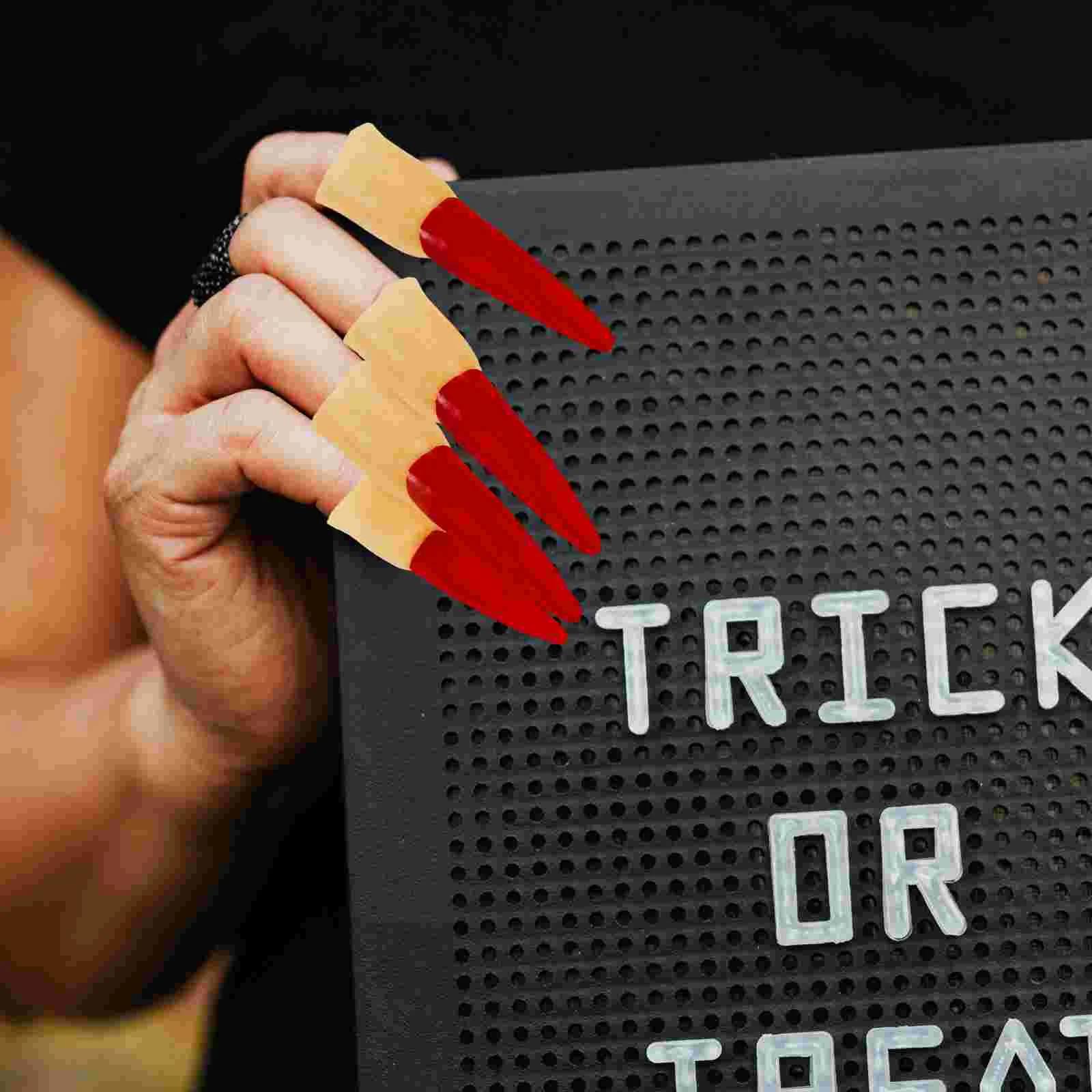 10 pièces doigtiers Halloween sorcière ongles décor articulé en plastique Vampire griffe réutilisable