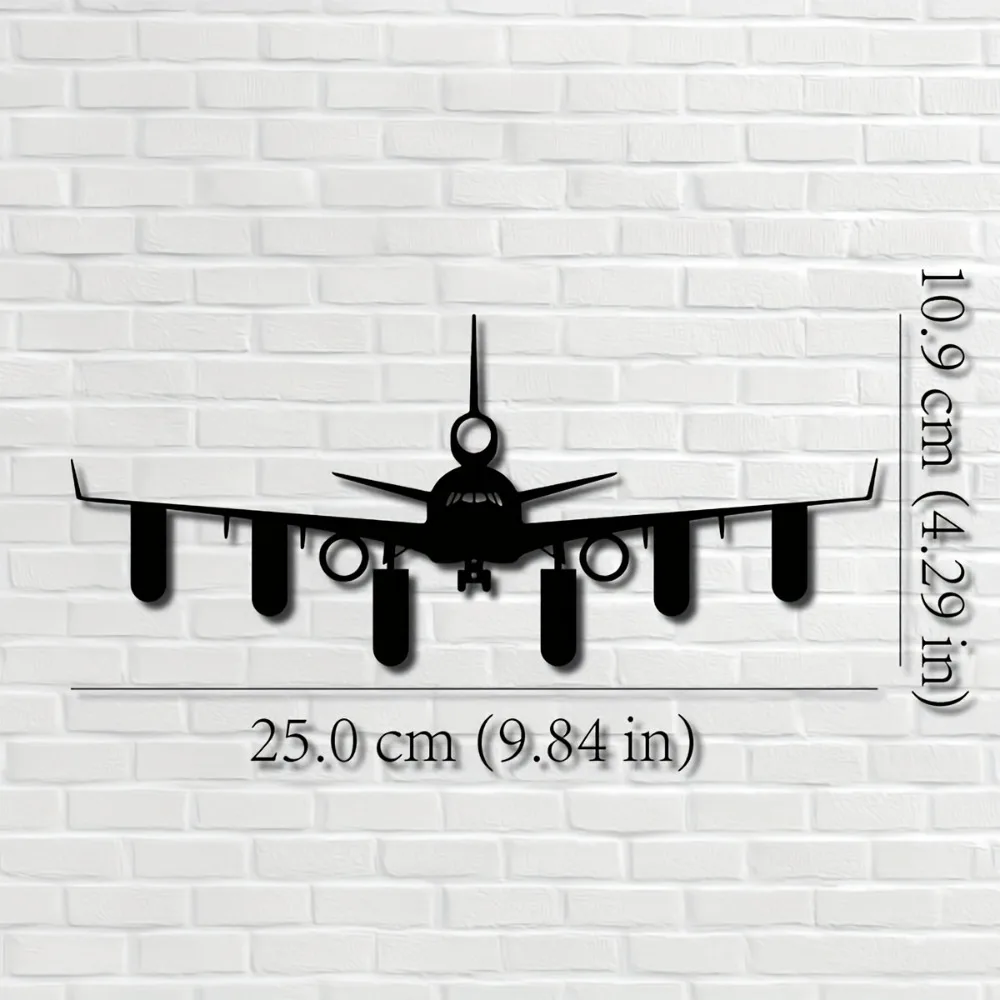 9.84in Metal Airplane Key Rack Wall Mounted Black Key Holder Entryway Office Decor Organizer Gift