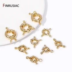 9/11.5/15mm 14k Gold Plated Spring Clasps For Jewelry Making Brass Sailor Clasp Connector DIY Handmade Necklace Accessories
